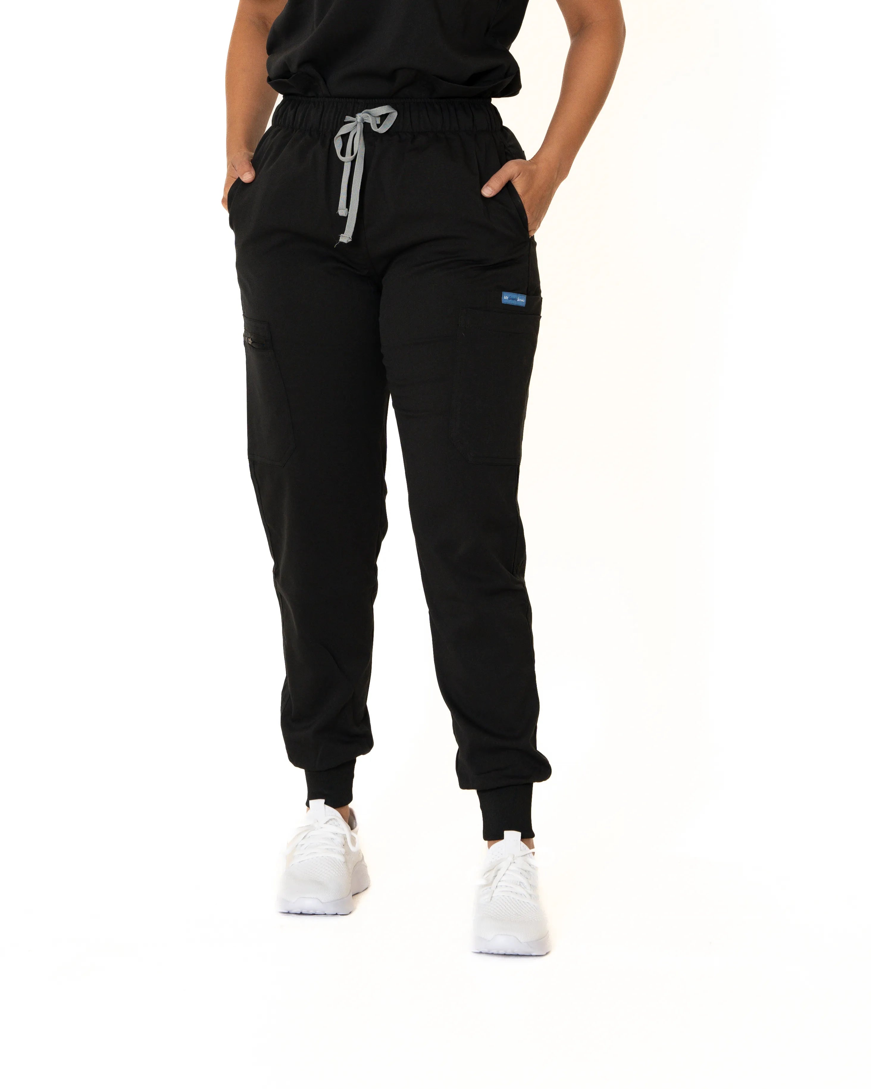 Black V-neck + Jogger Pants (Unisex)