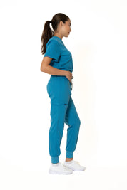 Turquoise V-Neck + Jogger Pants (Unisex)