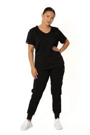 Black Round Neck + Jogger Pants