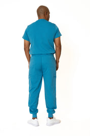 Turquoise V-Neck + Jogger Pants (Unisex)