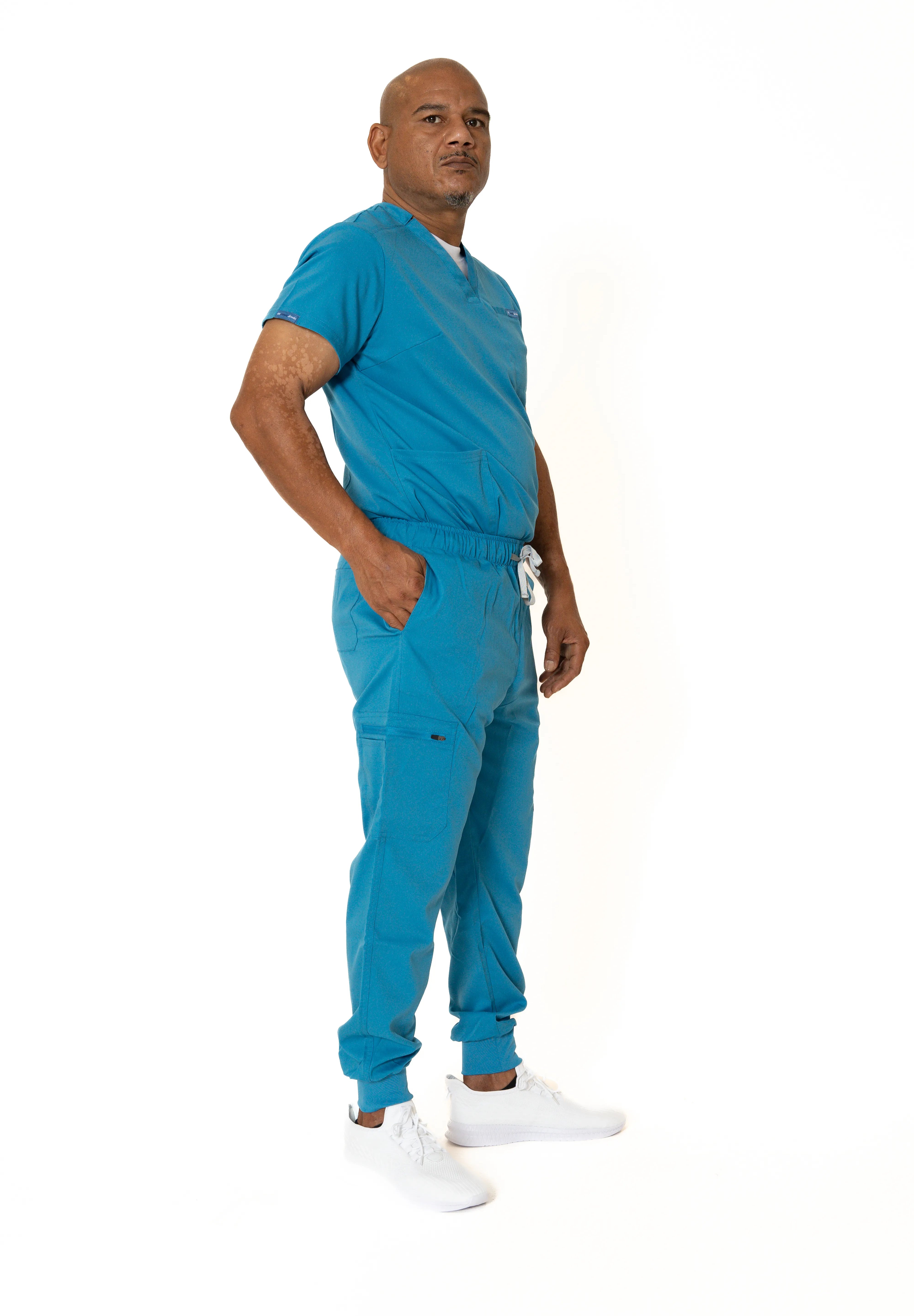 Turquoise V-Neck + Jogger Pants (Unisex)