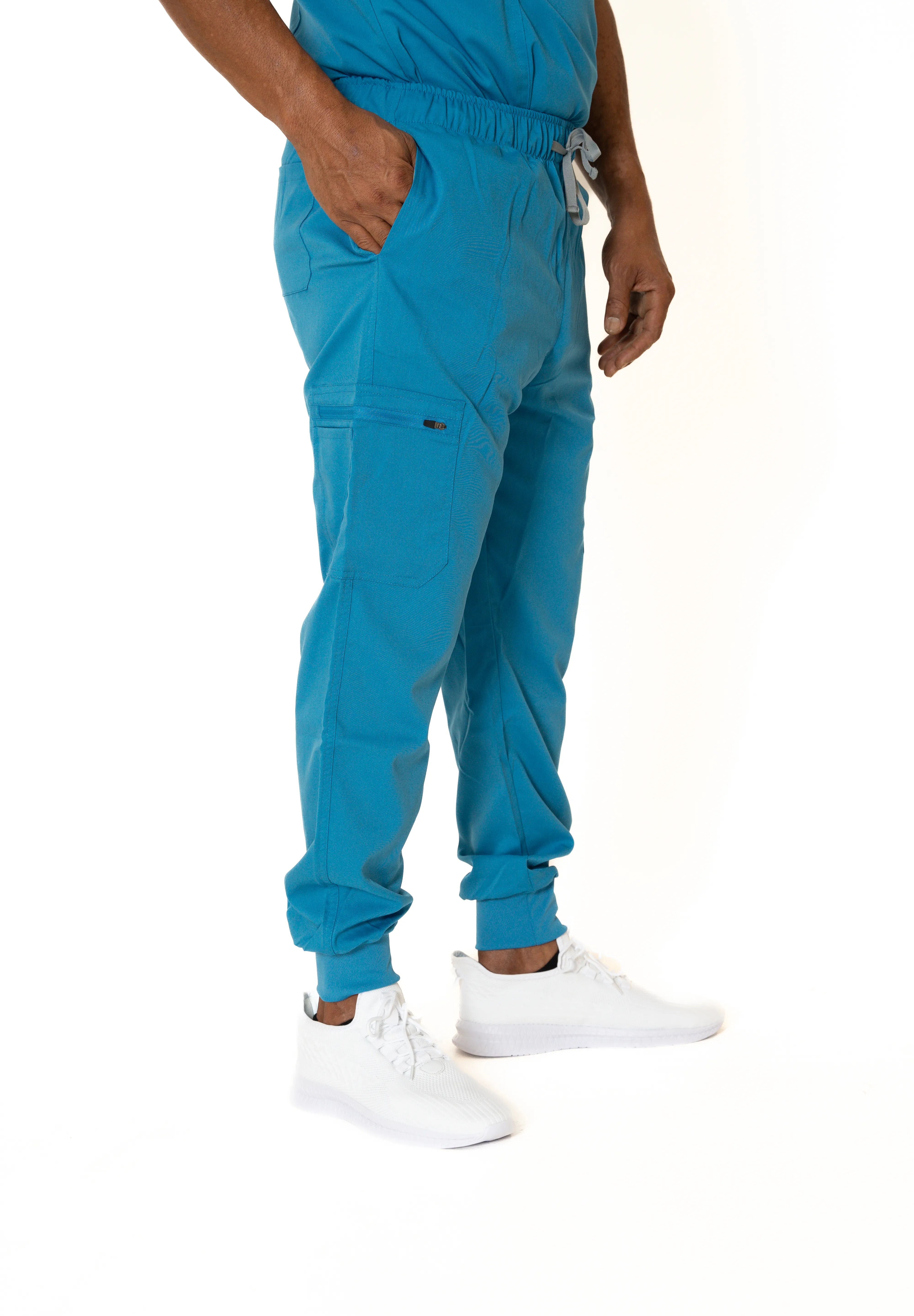 Turquoise V-Neck + Jogger Pants (Unisex)