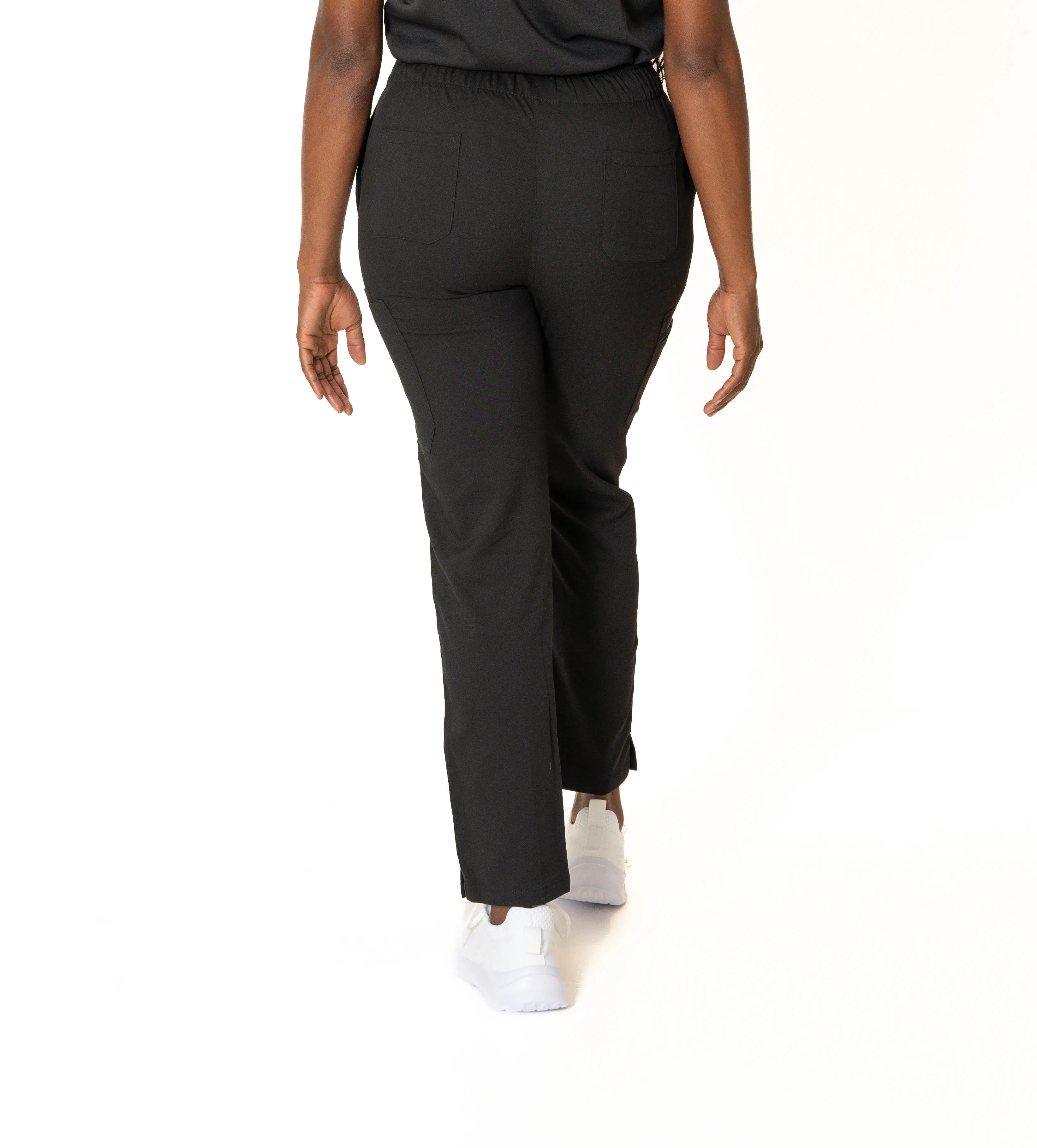 Black V-neck + Flare leg pants (Unisex)