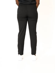 Black V-neck + Flare leg pants (Unisex)