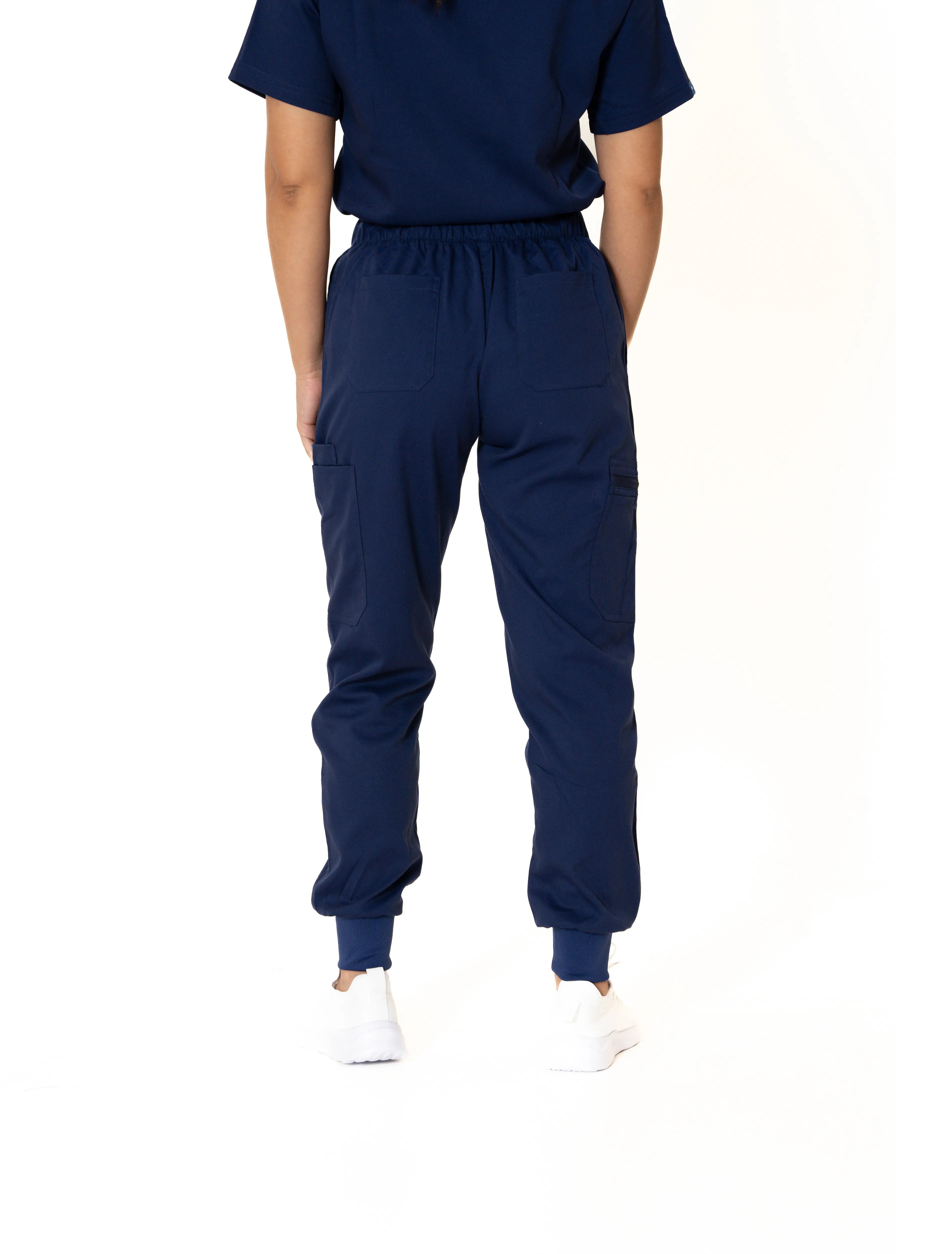 Navy blue V-Neck + Jogger Pants (Unisex)