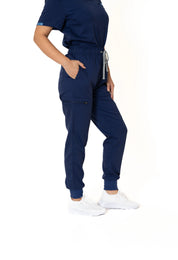 Navy blue V-Neck + Jogger Pants (Unisex)