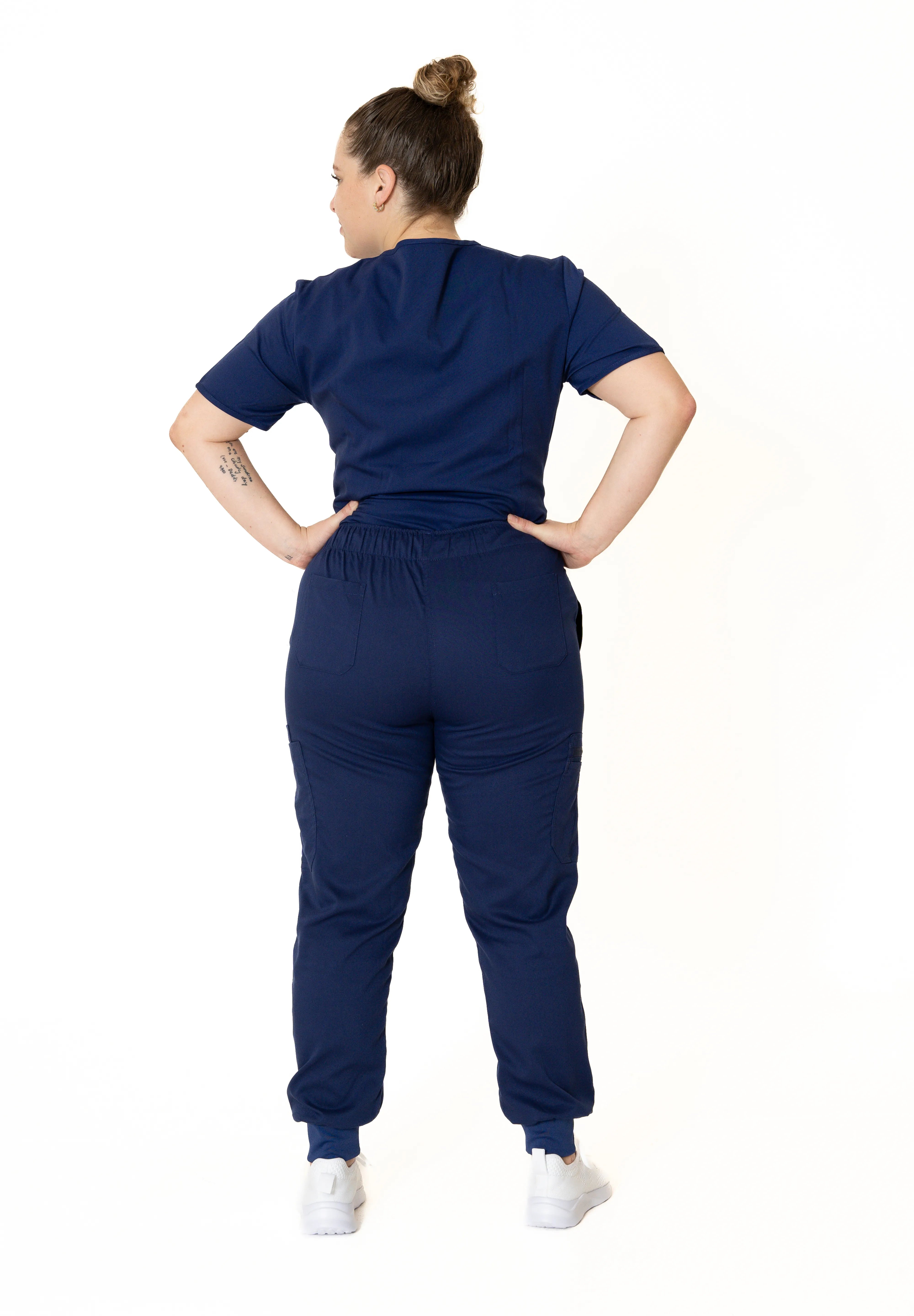 Navy Blue Round Neck + Jogger Pants