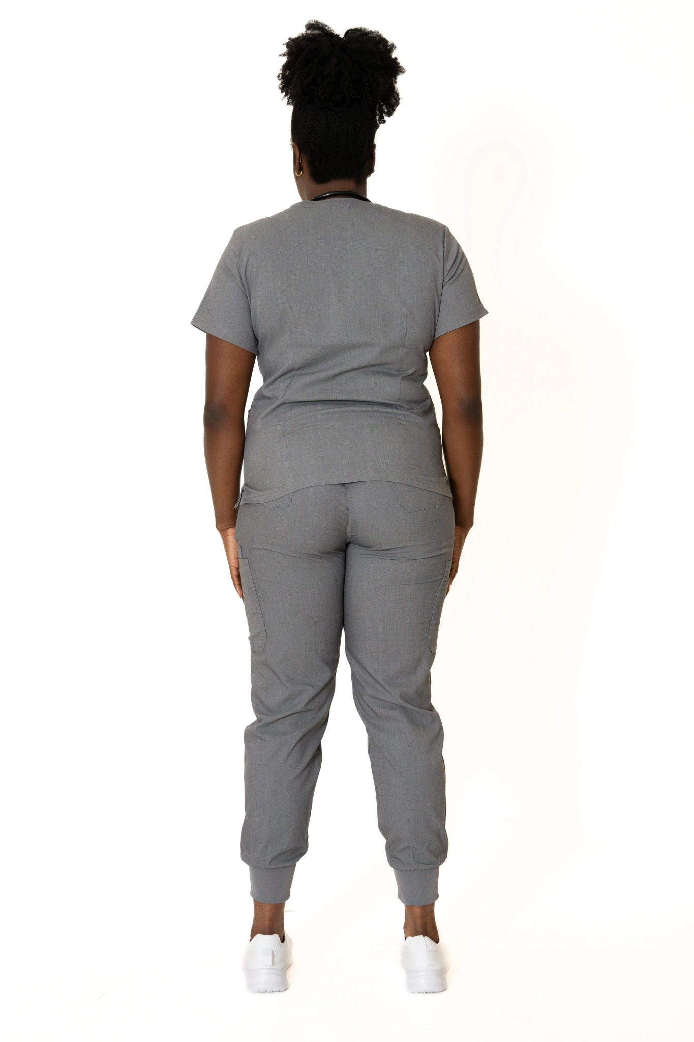 Heather gray  V-Neck + Jogger Pants (Unisex)