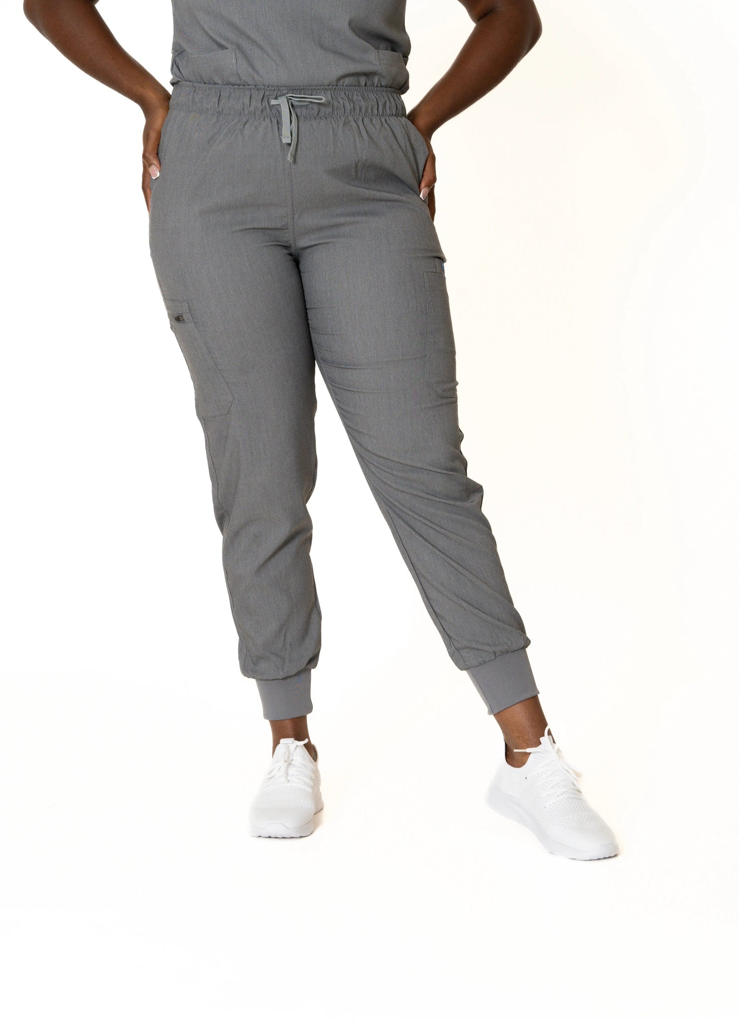 Heather gray  V-Neck + Jogger Pants (Unisex)