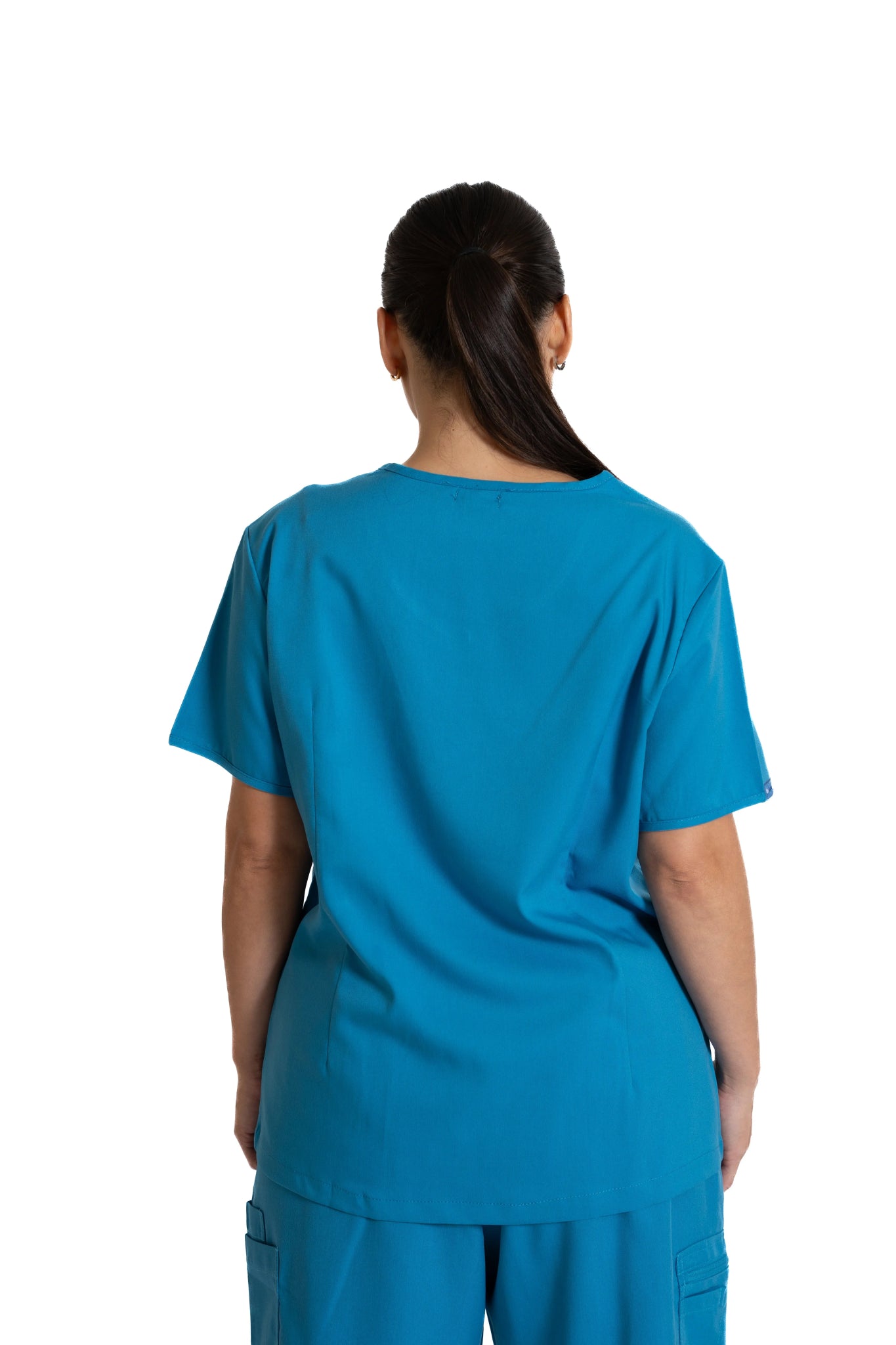 Turquoise Round neck top + Flare leg pants